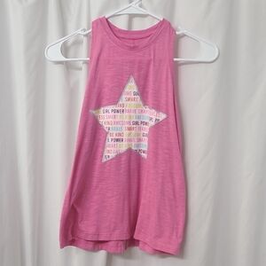 Pink Star Graphic Kids Tank Top